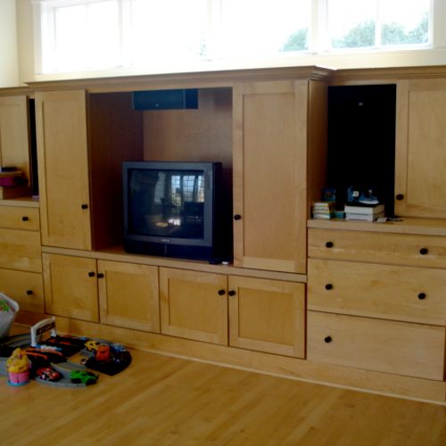 Before photo of entertainment center