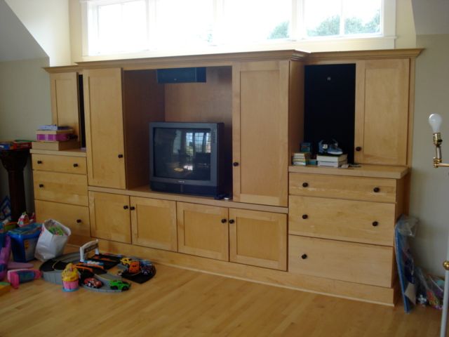 Before photo of entertainment center