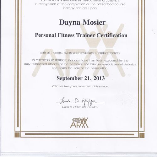 AFAA Personal Trainer Certification