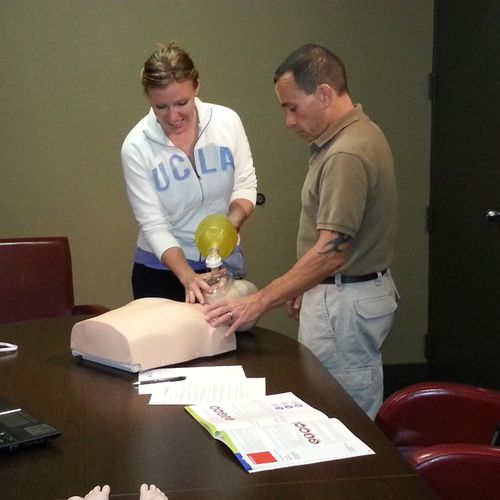 Lindsay renewing her CPR certification