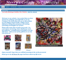 Web site to promote the collage and mixed media ar