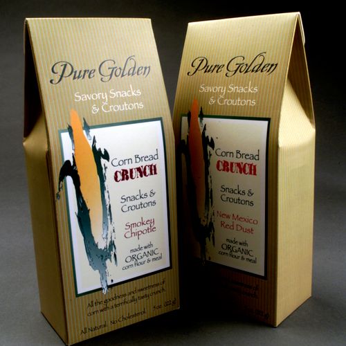 Package design for " Pure Golden" Corn Bread Crunc