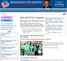 Web site for political organizing group in Montgom