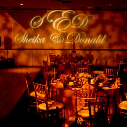 Gobo Lighting can be added for an extra charge.
