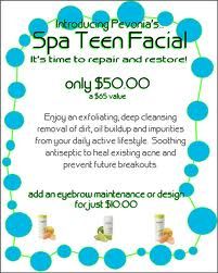 Spa Teen Facial,  Special "Majic Touch" Promotion.