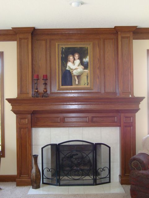 Stained the mantle and wood frame.
