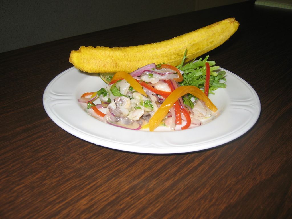 Seafood Ceviche with Plaintain Chip