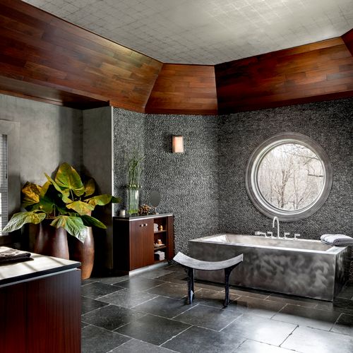 Fabulous Zen style Bathroom With custom stainless 