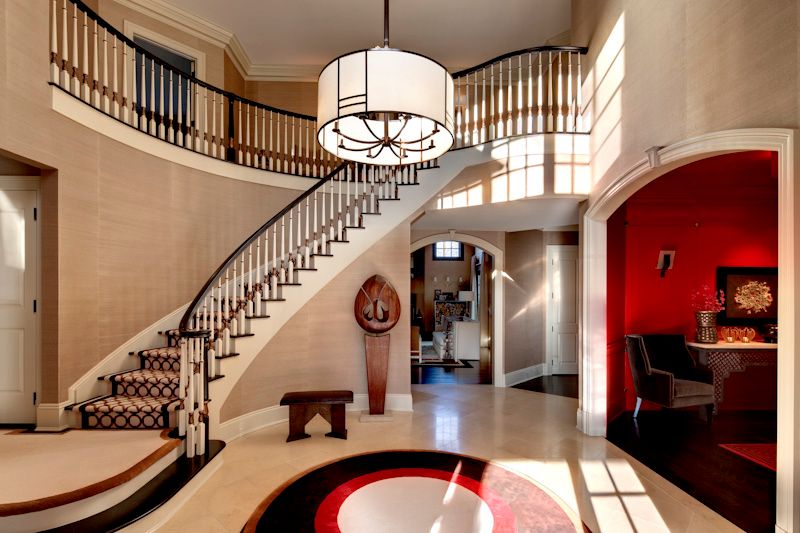 Dramatic entry hall Featuring Interesting 1950's s