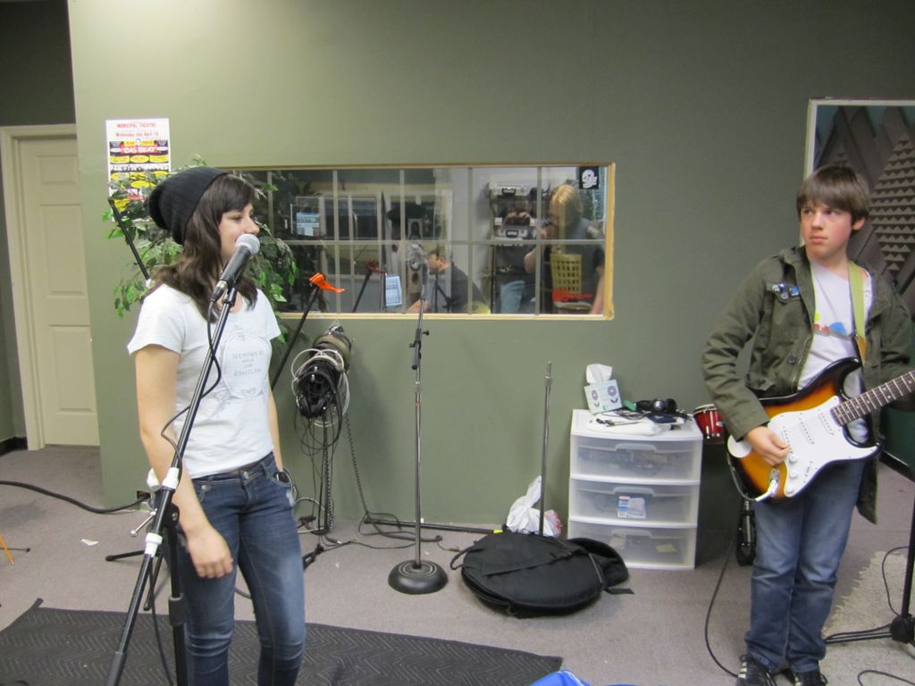 Lexington Music Education students at a recording 