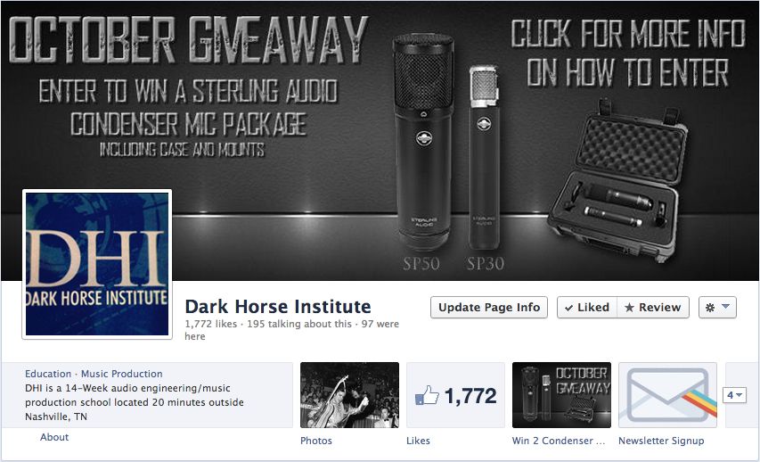 Facebook Competition for Dark Horse Institute.  Co