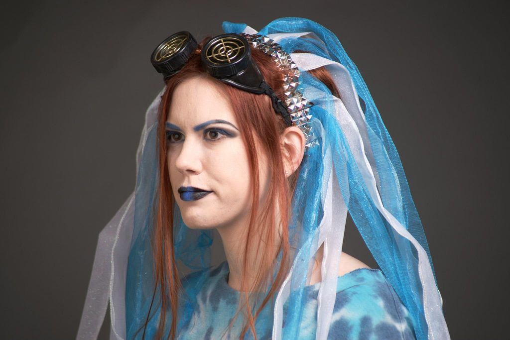 Cyber goth inspired.