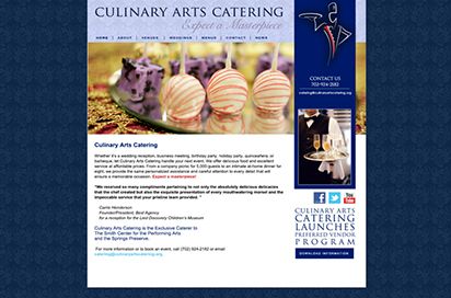 Culinary Arts Catering Website Design