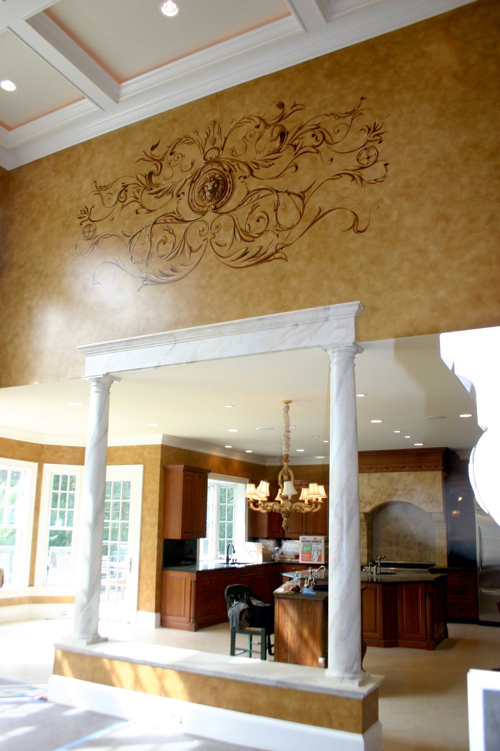 Scrollwork Custom Design - 2 story Family room