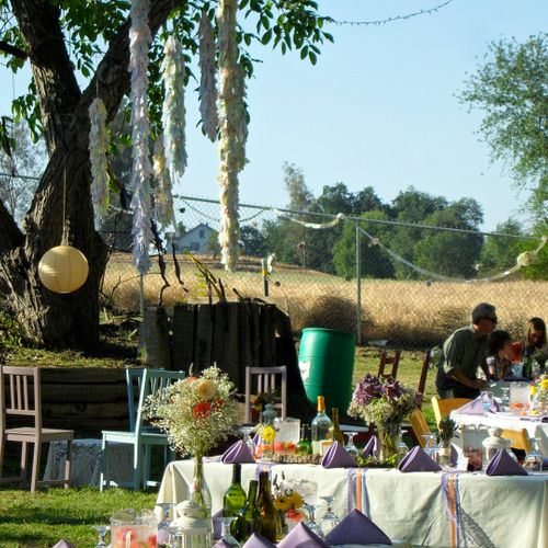 campsite wedding; reception area