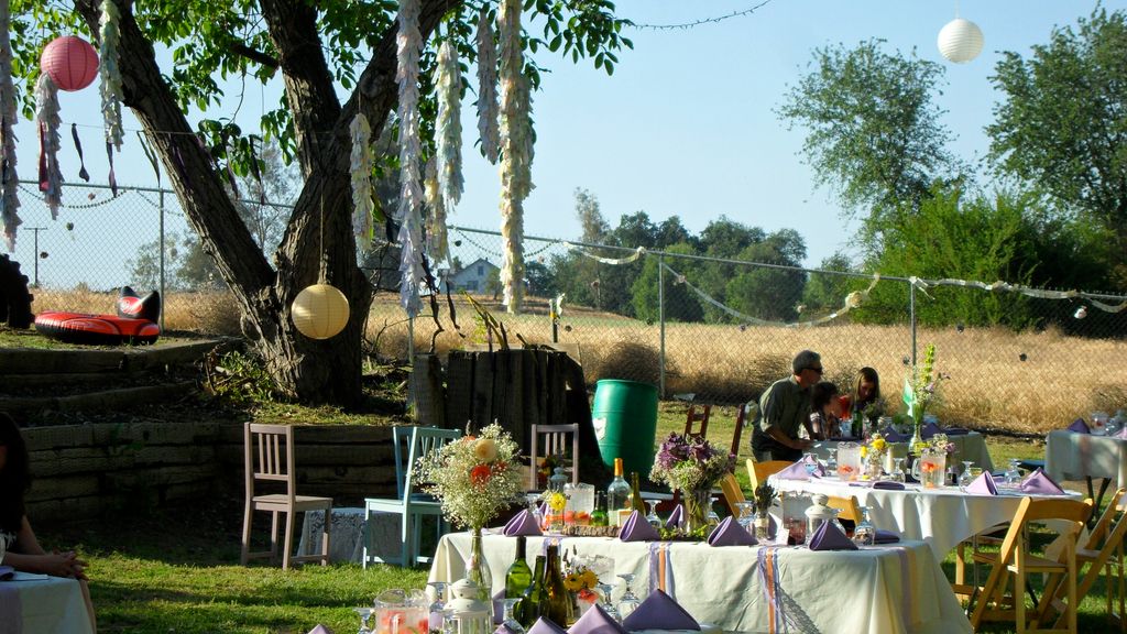 campsite wedding; reception area