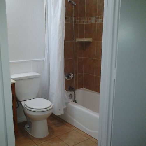 Bathroom remodel to accommodate a person with a di