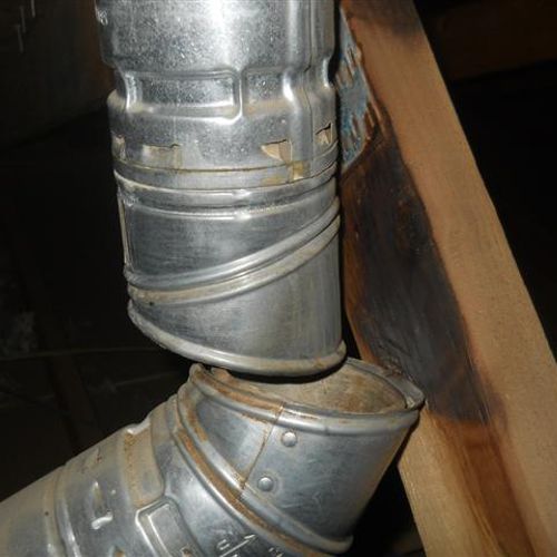 Flue pipe disconnected in the attic, venting direc