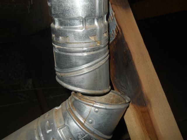 Flue pipe disconnected in the attic, venting direc