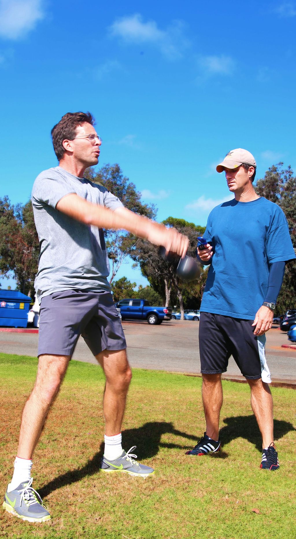 Kettlebell training.