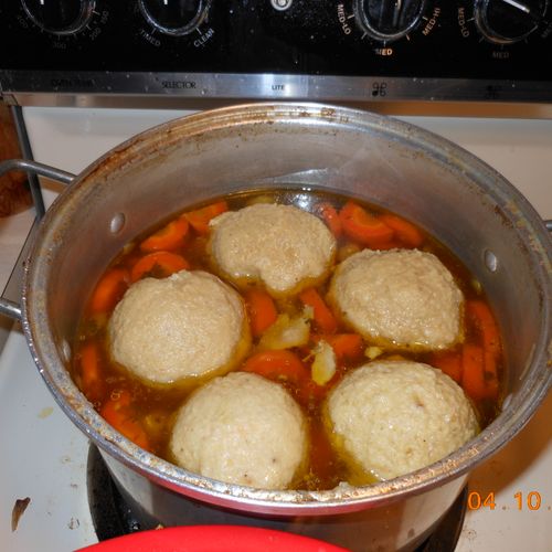 Home-made Matzoh Ball Soup (from scratch)