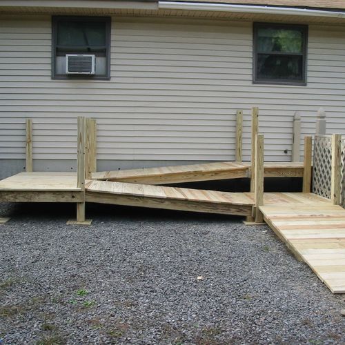 a handicap ramp under construction