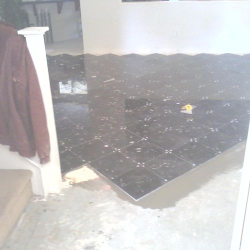 350 square feet of marble tile