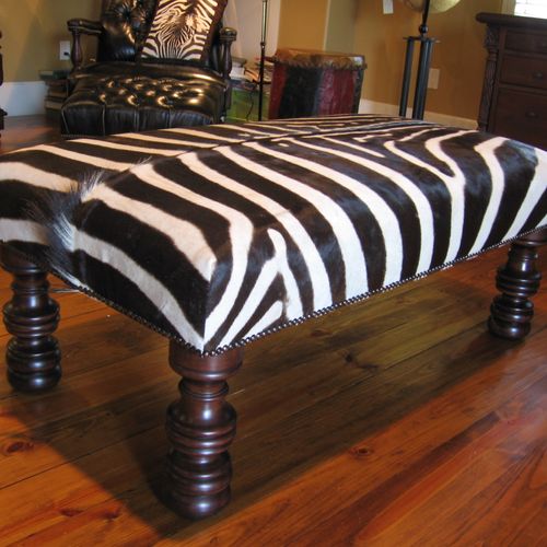 Custom Made Zebra Ottoman