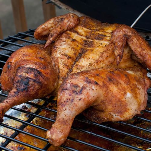 Grilled Chicken:  Cooked whole to lock in the flav