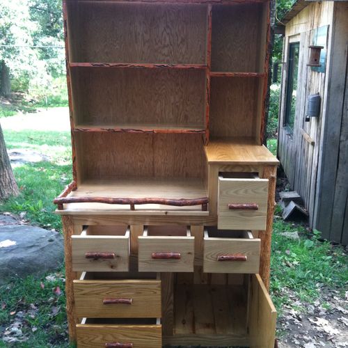 Sassafras hutch. Solid wood construction. We use t