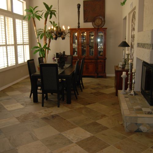 Slate tile floor