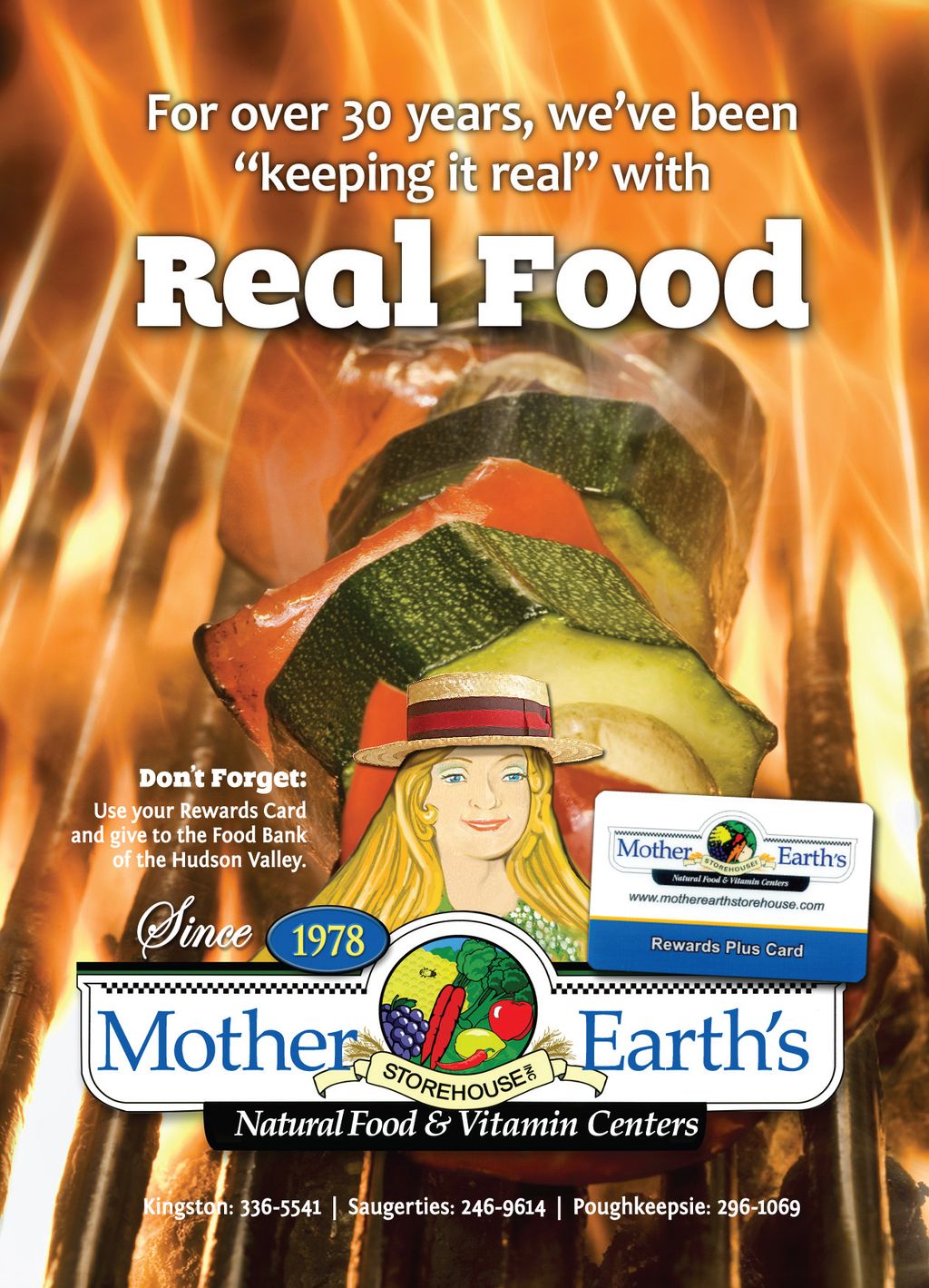 Newspaper ad design meant to show healthy food whi
