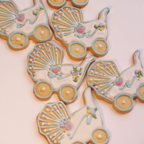 Baby carriage cookies are our most popular item.