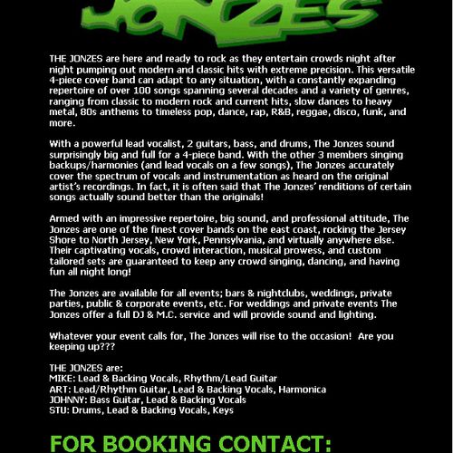 The Jonzes Promo Kit band description