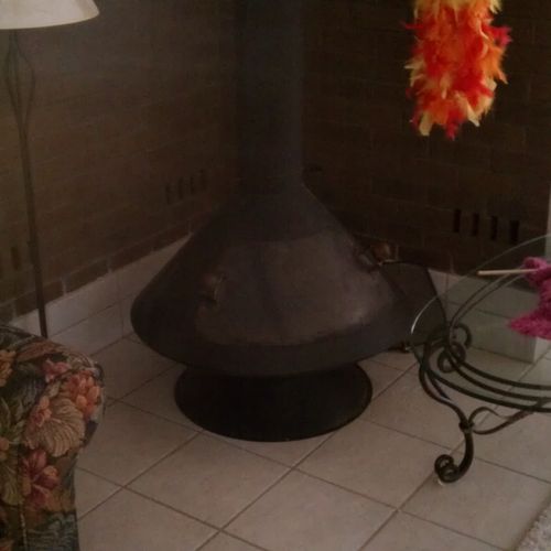 Old wood stove removal