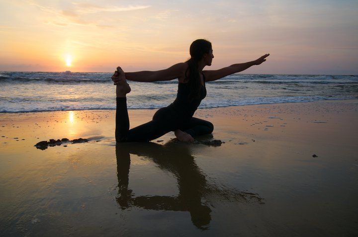 A little yoga on the beach!