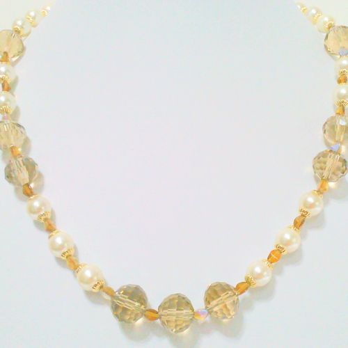 Faceted Champagne Crystal Quartz and Citrine Choke