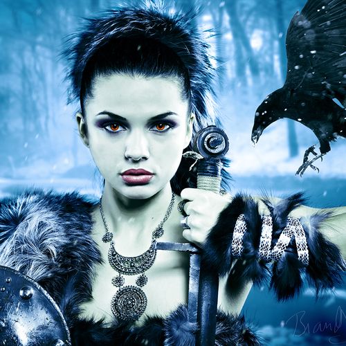 Raven Moon Warrior. 
This is a photo composite.  T