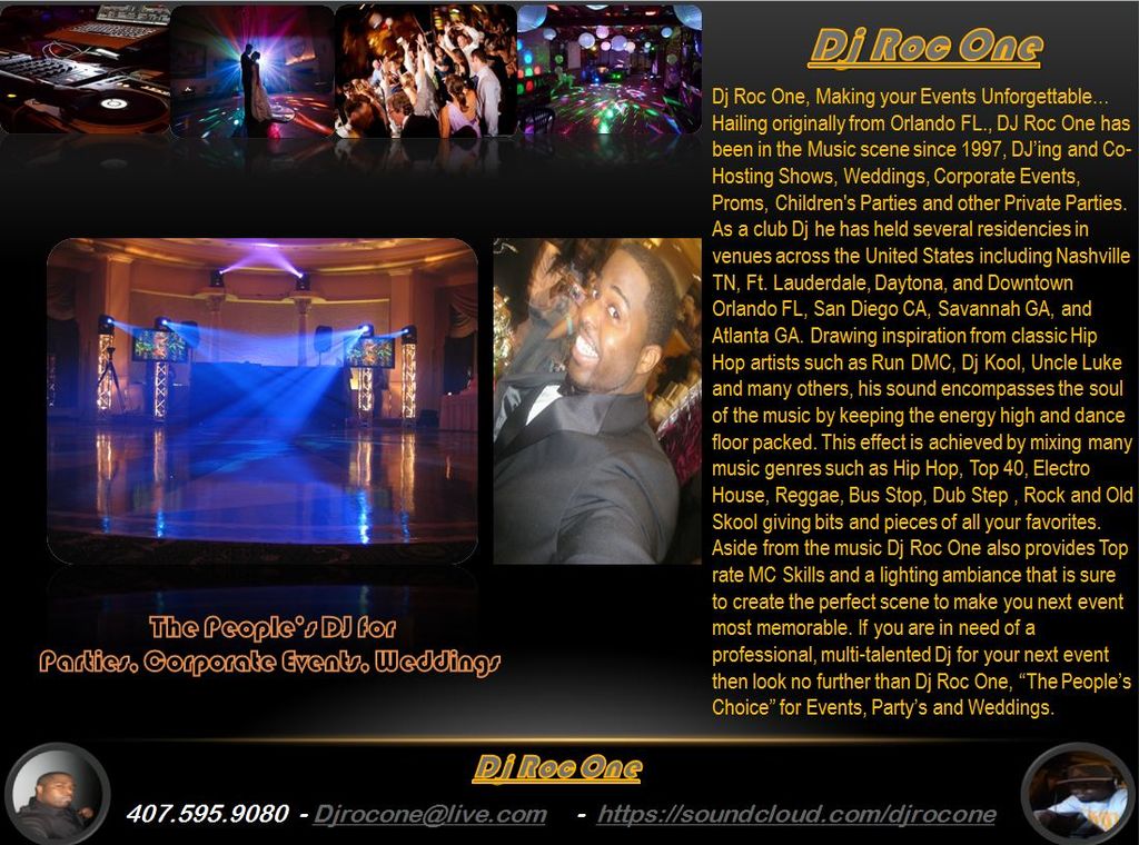 Your Dj and MC for the evenings events. with over 