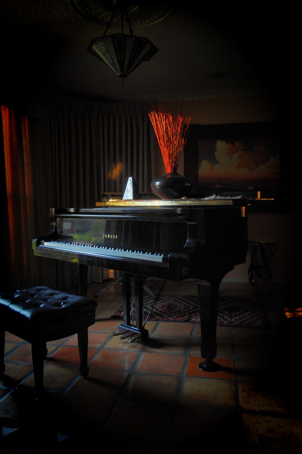 During their lessons, all students play a Yamaha C