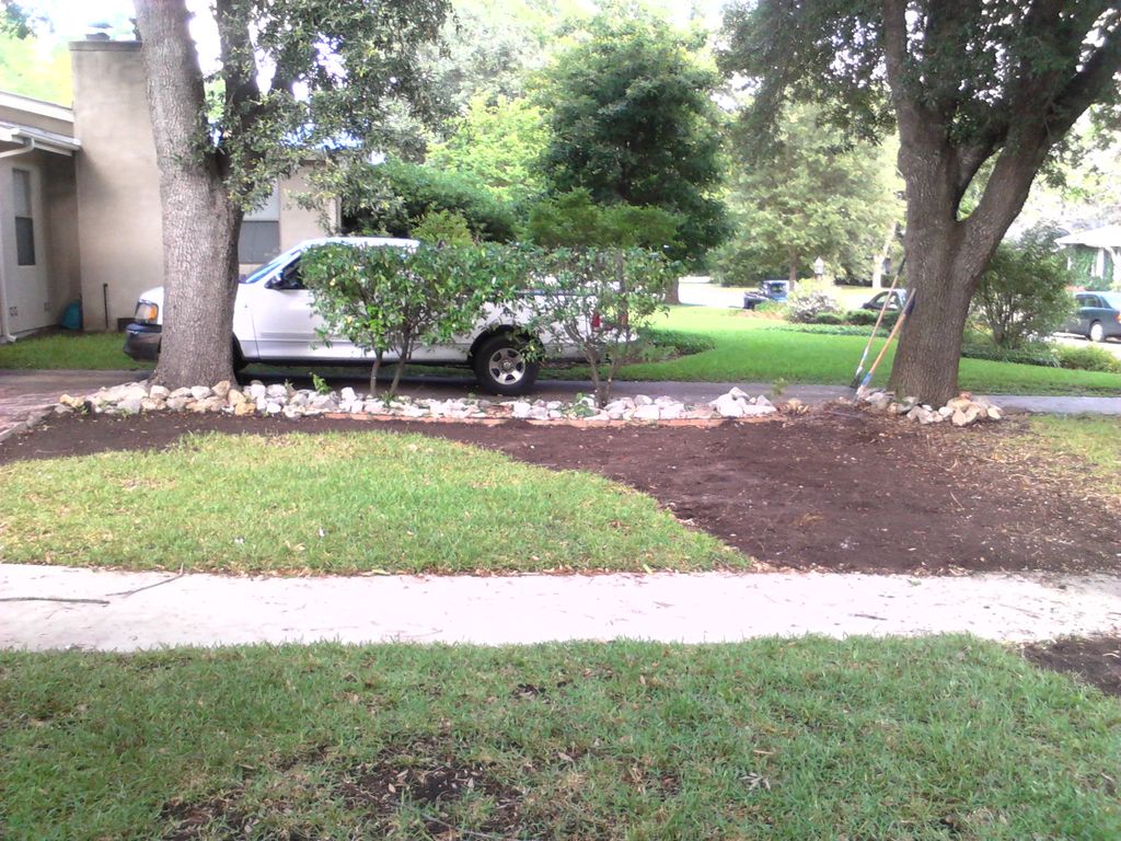 Before we layed 2pallets of sod in front yard
