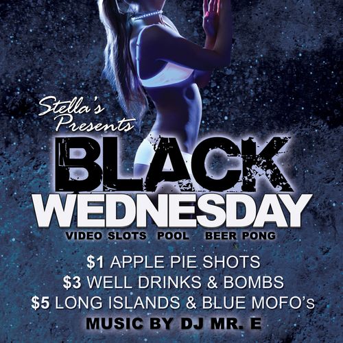Stella's Bar & Grill, Black Wednesday Flyer, Novem