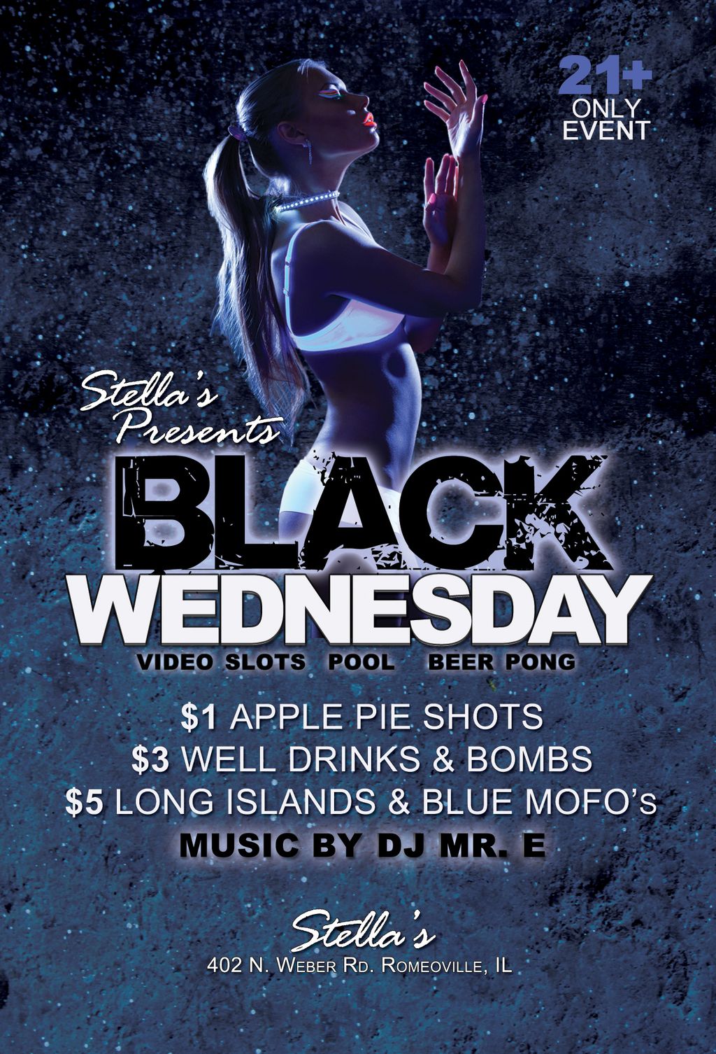 Stella's Bar & Grill, Black Wednesday Flyer, Novem