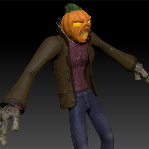 Pumpkinhead Scarecrow Character