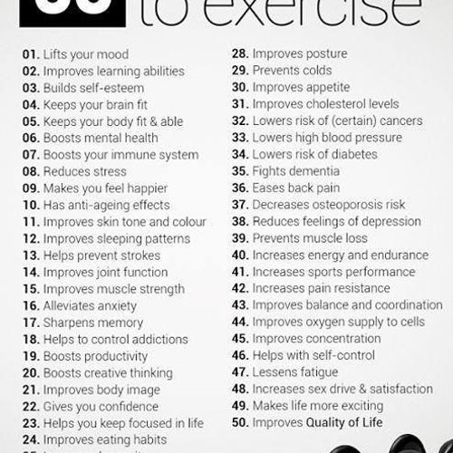 All of these benefits!  Amazing what exercise can 