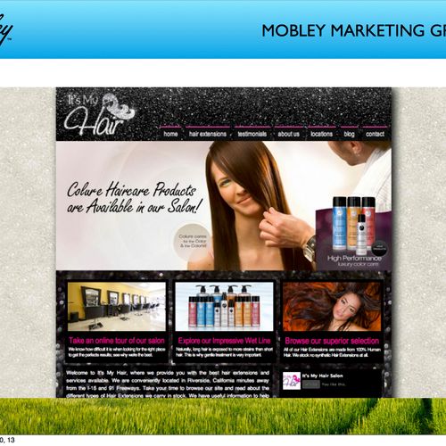 Website for local hair salon which specializes in 