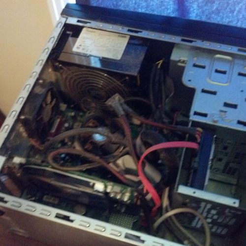 Before shot of a clients computer before refit.