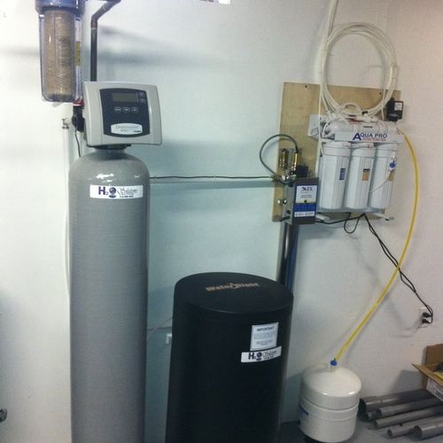 Water Softener, reverse osmosis and a UV system