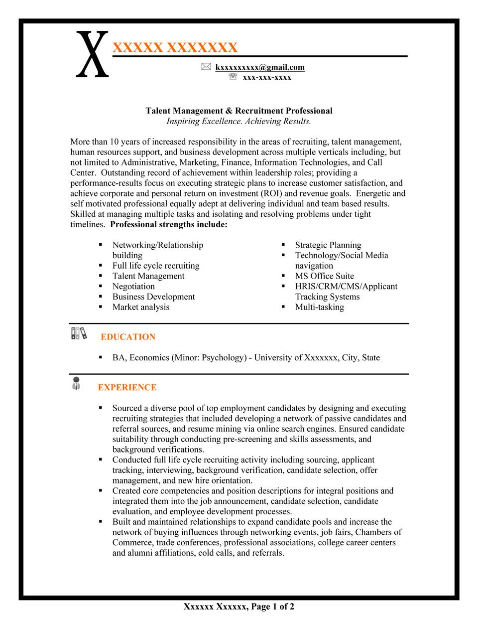 Resume Sample 1