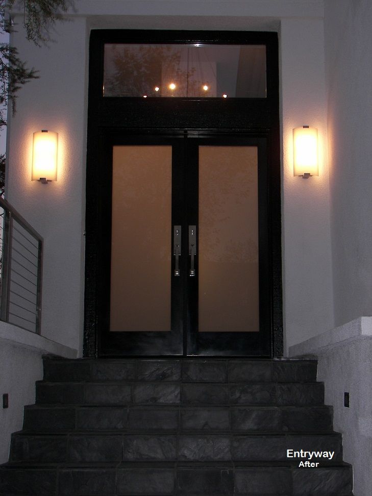New entry doors and lighting